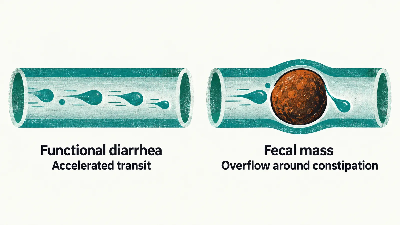 Two panels side by side, one showing droplets racing through an open tube and the other a soft droplet squeezing past a hard mass blocking a tube.
